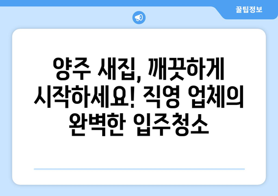 양주 입주청소| 깐깐한 직영 업체로 새 보금자리 완벽하게 만들기 | 양주, 입주청소, 직영, 깨끗한 공간, 새집증후군, 청소업체