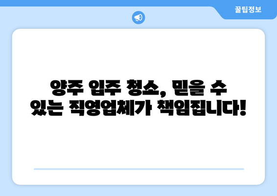 양주 입주 청소, 깐깐한 직영업체와 함께 깨끗한 새출발! | 양주 입주 청소, 직영업체, 꼼꼼한 청소, 새집 증후군, 깨끗한 공간